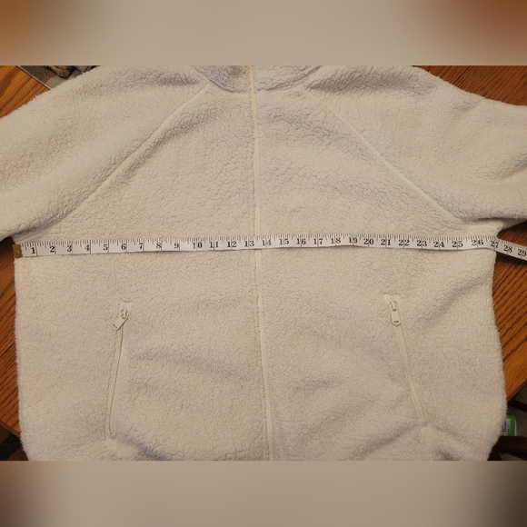 Athleta Tugga Sherpa Full Zip Warm Fleece Jacket Ivory Cream Plus Size 1X - Picture 10 of 11
